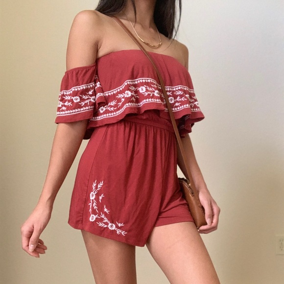 American Eagle Outfitters Pants - Off the Shoulder Romper